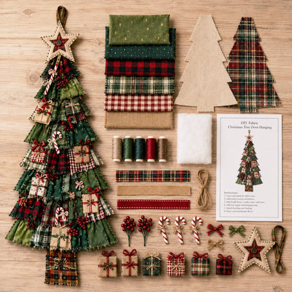 ⏳ Last Day 49% OFF – 🎄Beginner-Friendly DIY Oversized Patchwork Christmas Tree Door Hanging Kit | Complete Kit with All Tools & Step-by-Step Guide Included 💕