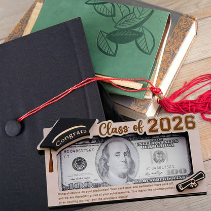 🎓Class of 2026 Graduation Wooden Money Holder for Cash & Gift Cards 🎁