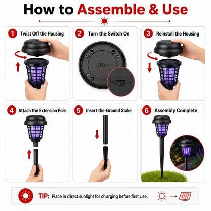 🏠Summer Essentials🦟Solar-Powered UV Mosquito Killer Lamp