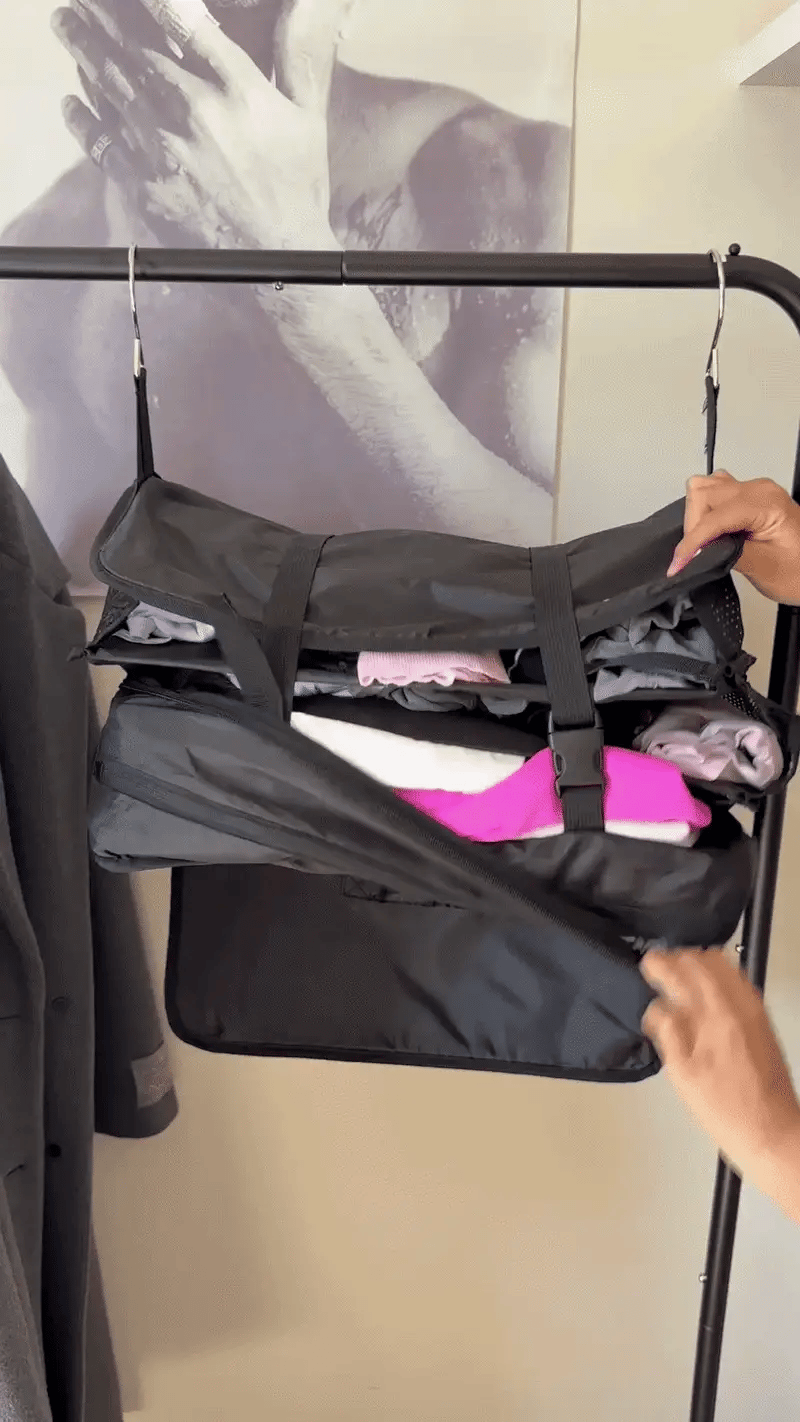 Packing Organizer for Luggage, Portable Hanging Travel Shelves
