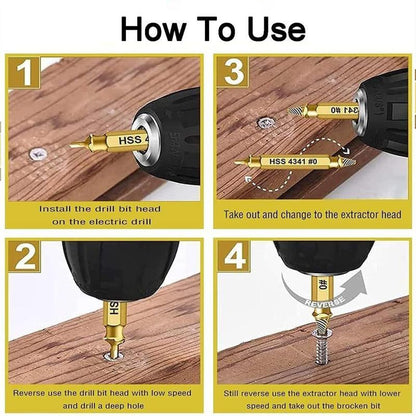 🔥LAST DAY 49% OFF - 🛠️ Stripped Broken Screw Remover, 🔩6 Counts Set Easy Out Bolt Extractor