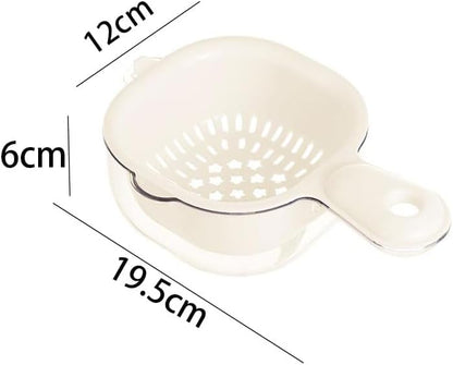 Kitchen Dual-Layer Draining Basket with Handle