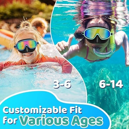 🏊‍♀️Summer is coming🏊‍♀️-HD children's large frame waterproof and anti-fog swimming goggles