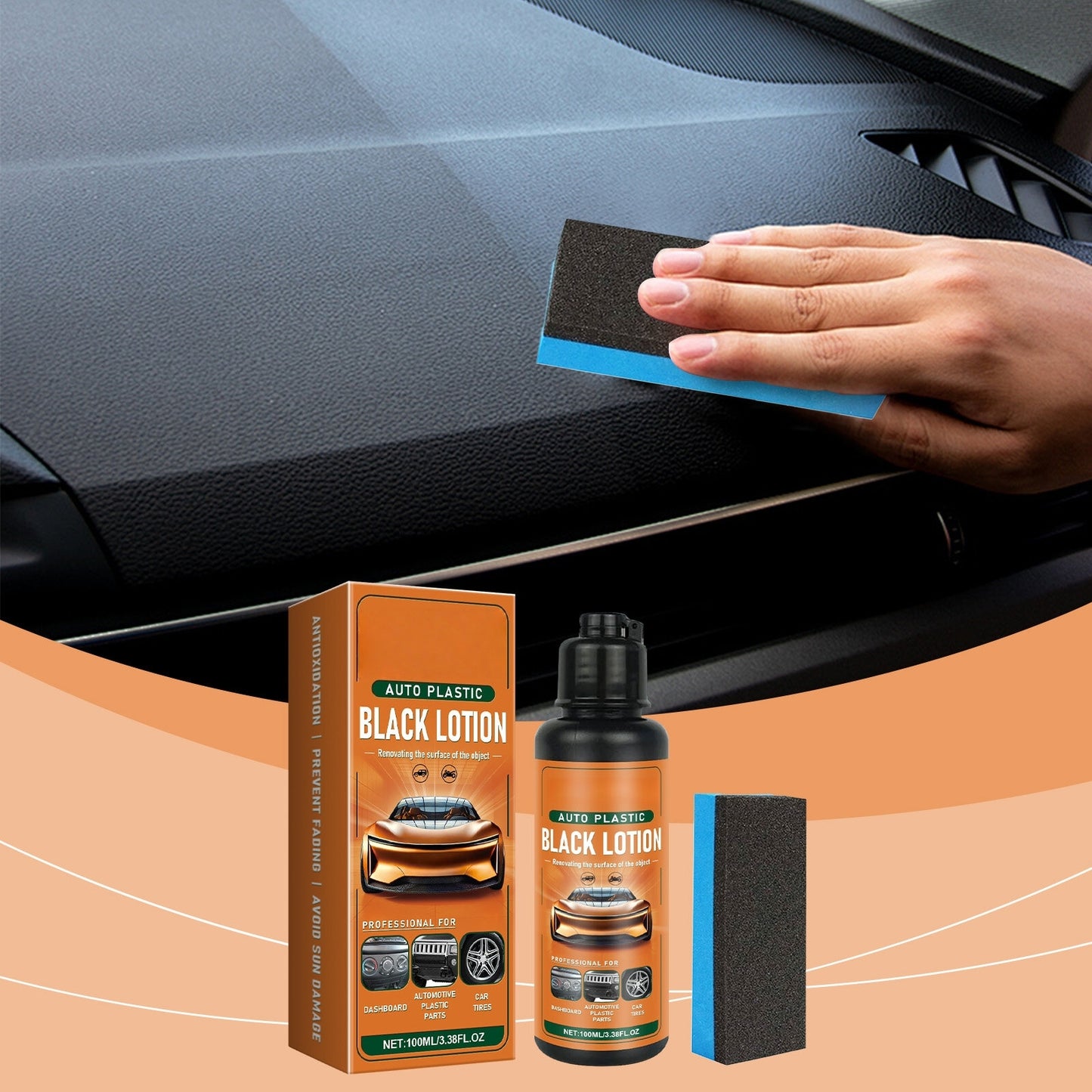 Bestjas Car Plastic Restorer Back To Black Gloss Car Cleaning Products Plastic Leather Restore Auto Polish and Repair Coating Renovator 100ml