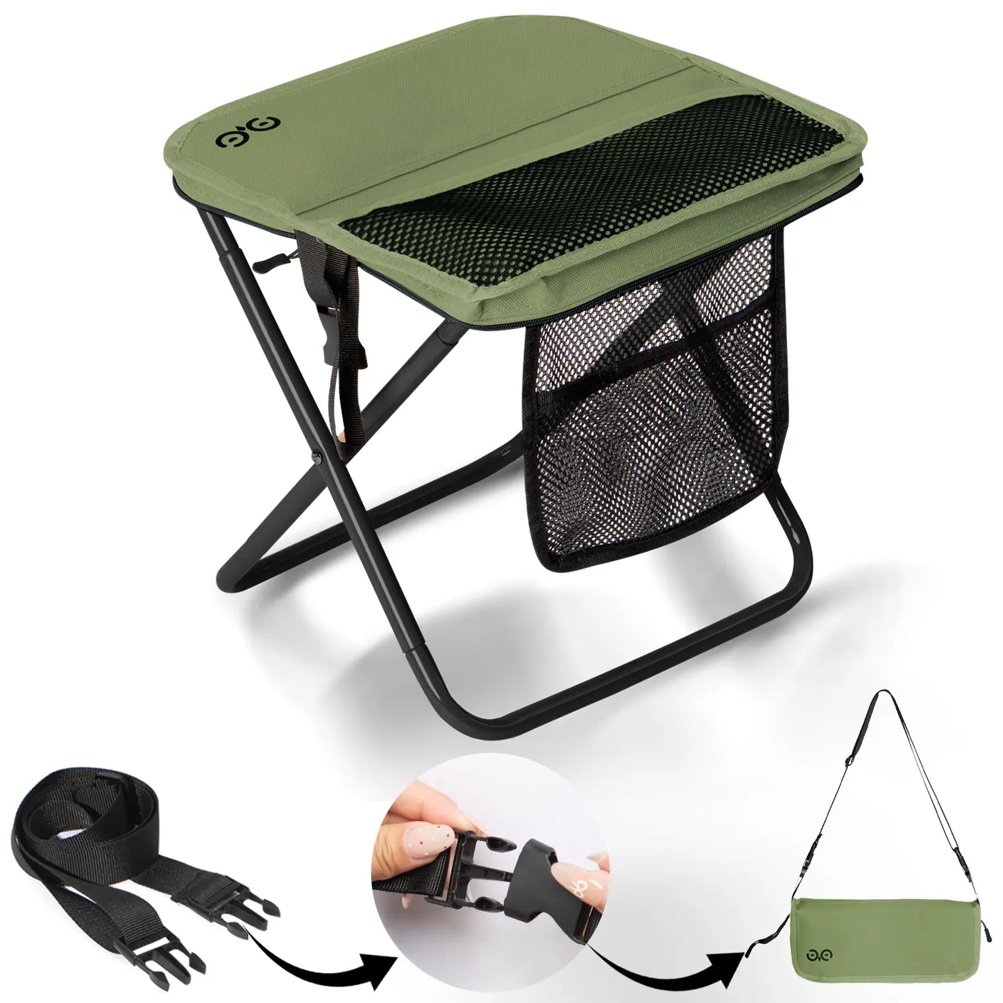 【Camdoor】Top Best Gift Choices，Portable Outdoor Folding Chair with Shoulder, Strap Ultra Light 1.5 lbs, Max Load 400lb, Two Side Pockets Velcro Storage for Camping Hiking Fishing BBQ Parties,Gift for Her/Him SpringStatements