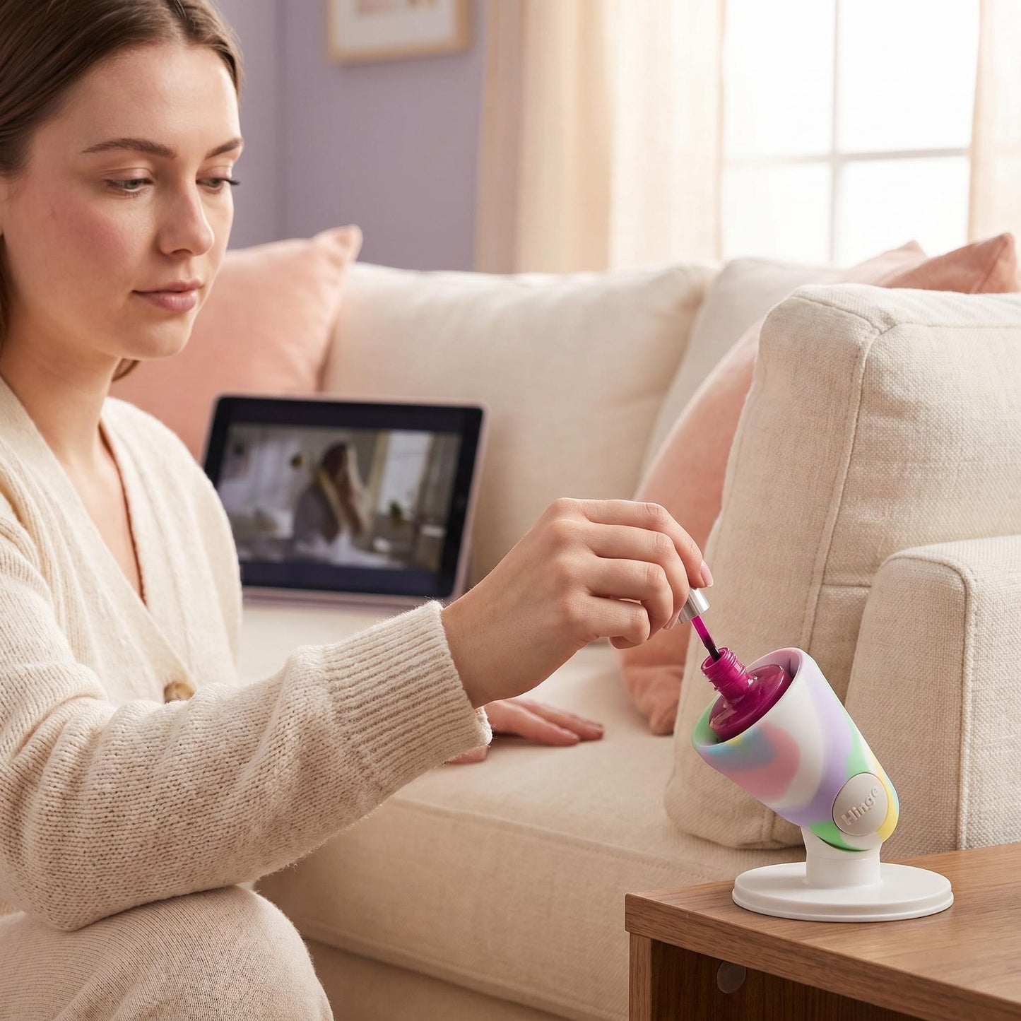 💅💕Untippable Nail Polish Holder – No More Spills, Easy At-Home Manicures✨