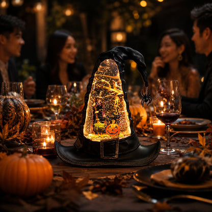 🔥HOT SALE 50% OFF 🌲Witches Hat Lighted Water Lantern With Swirling Glitter🎁
