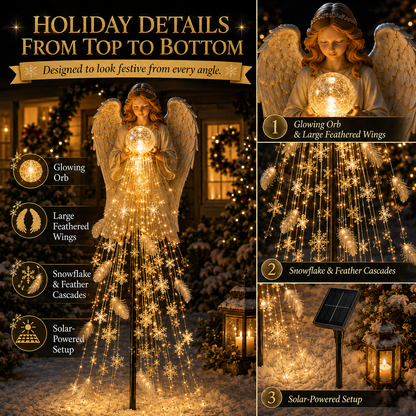 ✨ Angel Blessing Fountain – Solar Cascading Snowflake Garden Light 👼