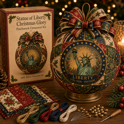 🇺🇸❤️Beginner-Friendly🎄 USA 250th Anniversary Christmas Patchwork Ornament DIY Kit