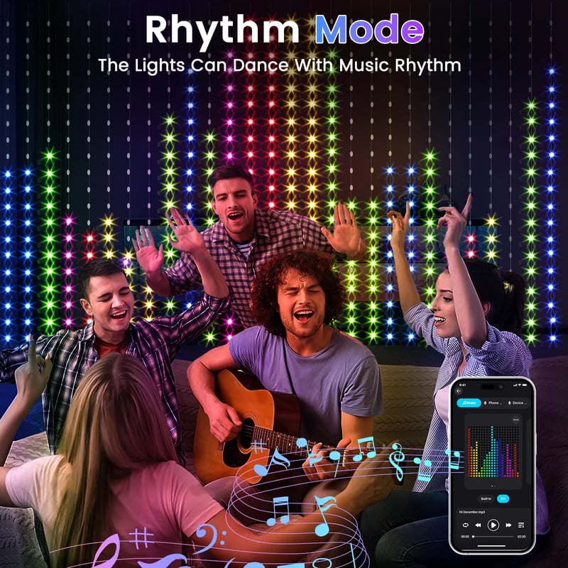 ✨ Turn Your Balcony Into A Giant LED Light Show! 🎄 Smart 400 LEDs Animated Mesh Screen 🎆📱
