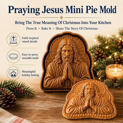 ✝️ Faith & Nativity Christmas Mini Pie Mold Collection | Reusable Embossed Molds for Shaping Detailed Praying Jesus, Nativity Stable and so on Pies🥧✨