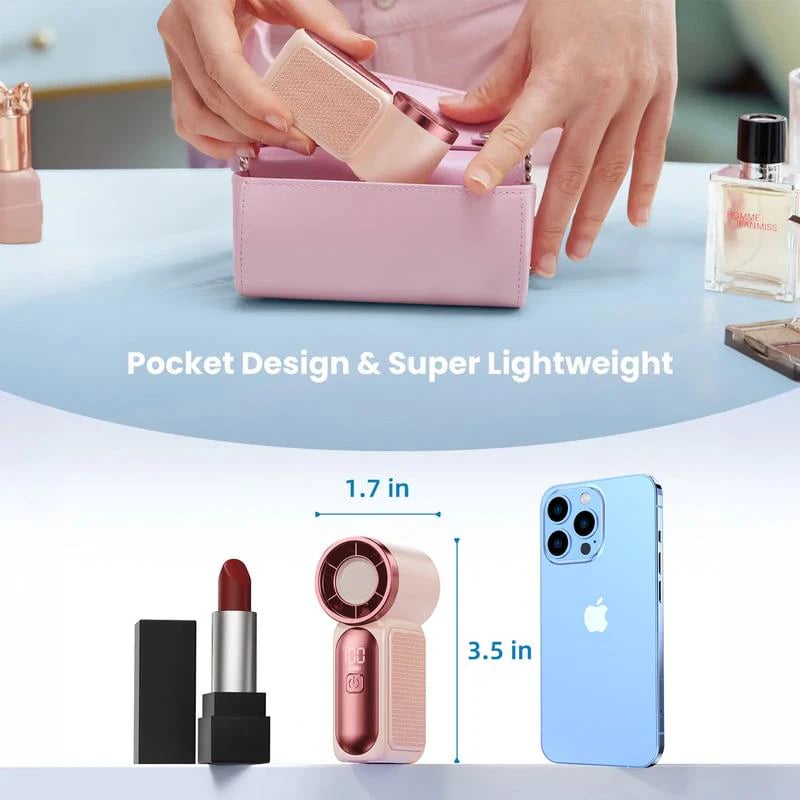 🥳2026 HOT SALE🥳💞50K+ SOLD!💨❄️ ! Turbo Handheld Fan – 16900 RPM, 6 speeds, LED display. 3000mAh battery, 10.7hrs cooling. Pocket‐sized power! 🌬️✨