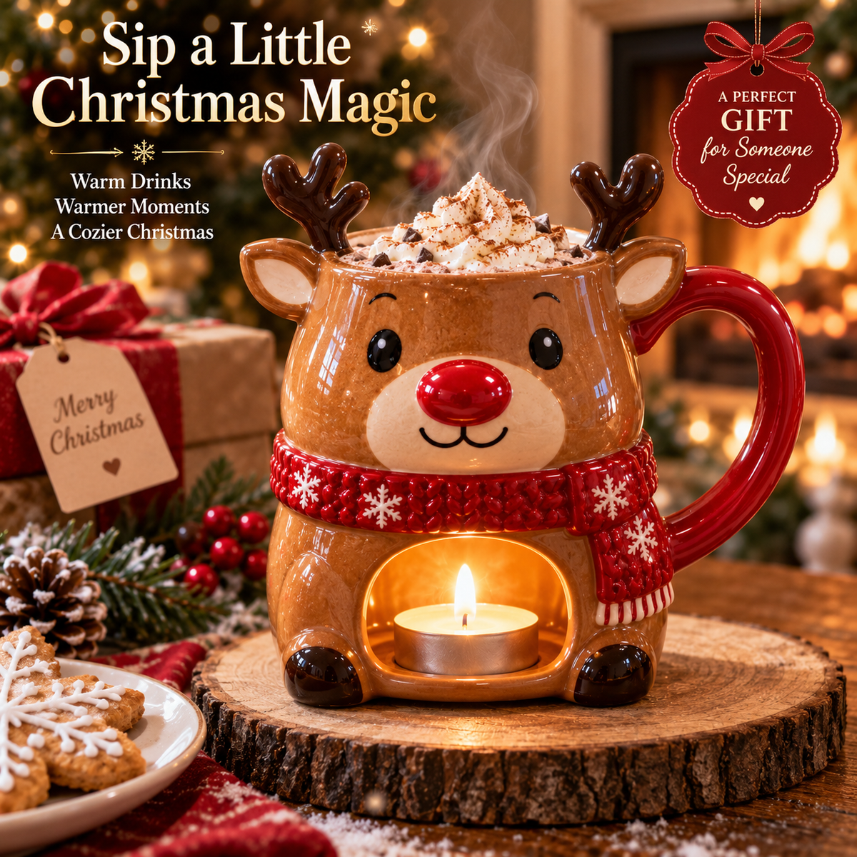 🎄 Christmas Warming Mug Collection™ – Mug & Chocolate Warmer