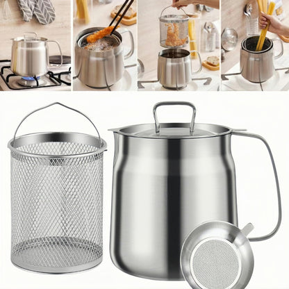 🔥LAST DAY 50% OFF-68oz Stainless Steel Deep Fryer Pot