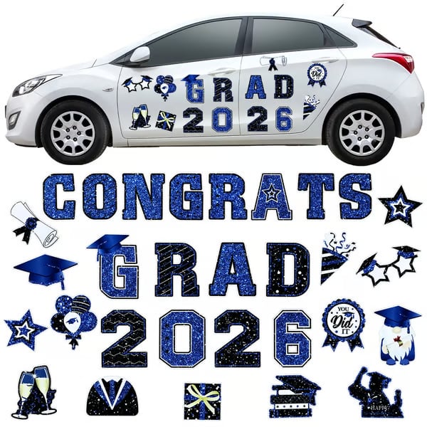 🎓 2026 Grad Car Magnets 🧲 – 30-Piece Set for Celebration Decor (Cars, Fridges & More) 🎁Buy 2 Free Shipping