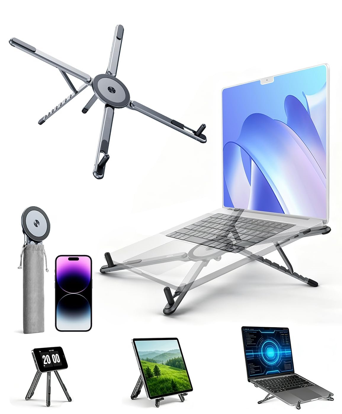 🎁Last Day 70% OFF 🔥3-in-1 Magnetic Foldable Laptop Stand