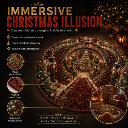 🎄 Christmas 3D Illusion Rug – Portal Floor Decor