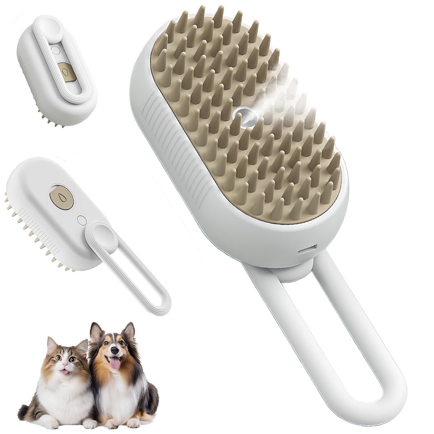🐾 2-in-1 Steam Spray Pet Brush – Groom, Massage & Reduce Shedding in One