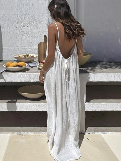 🔥LAST DAY 50% OFF - 💃Backless Spaghetti Strap Maxi Dress