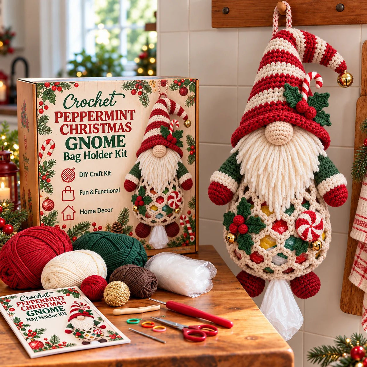🧶 Gnome Kitchen Keepers | Crochet Bag Holder Collection 🌿