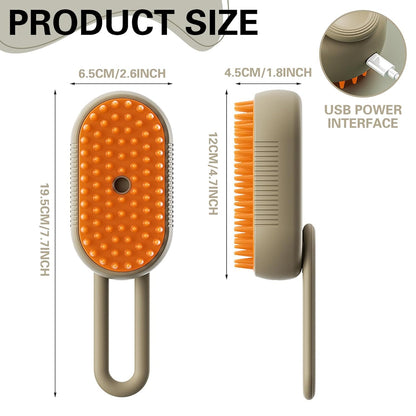 🐾 2-in-1 Steam Spray Pet Brush – Groom, Massage & Reduce Shedding in One
