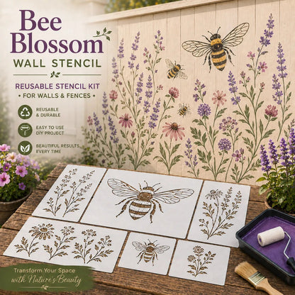 🌿 Garden Wall StencilTM Collection | 9 Reusable Mural Designs for Walls, Fences, Porches & Creative Outdoor Makeovers 🎨✨
