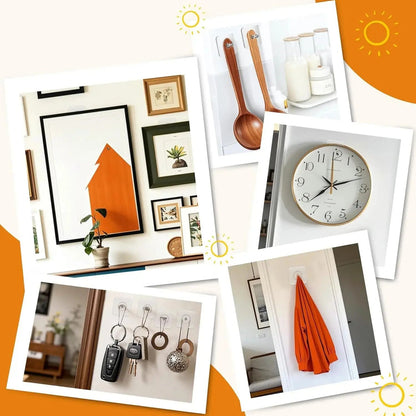 BUY 10 GET 10 FREE 20PCS Wall Mount Self-Adhesive Hooks Suitable for Bathroom and Kitchen Decoration