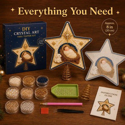🔥LAST DAY 50% OFF - ⭐ Christian Faith Pearl Diamond Art Christmas Tree Topper Kit