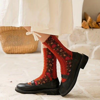 🌸 Vintage Floral Socks – 50% OFF Today Only! ✨