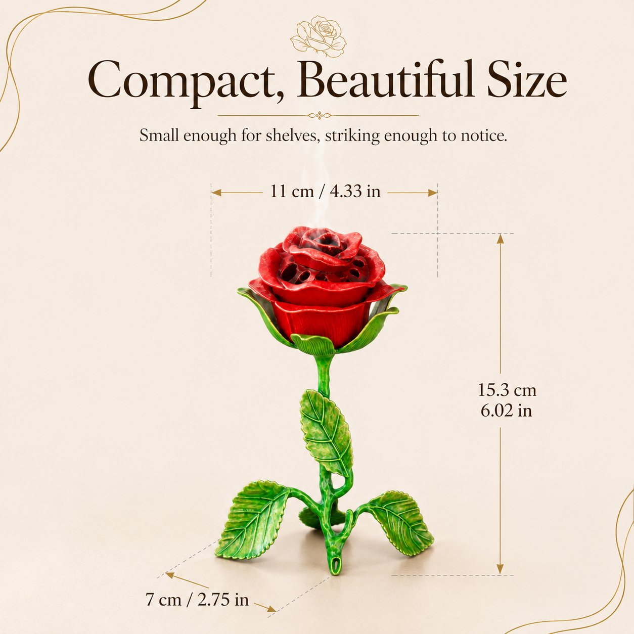 🔥Hot Sale 49% off 🌹💕Vintage Rose Incense Burner