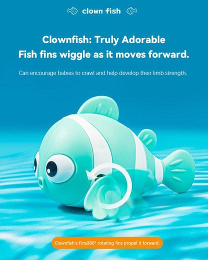 🐟🪸Baby bath clownfish wind-up toy for bathing, children's chain toy for water play