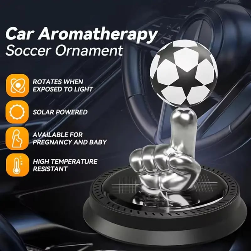 ⚽🚗Solar Rotating Football Car Air Freshener & Aromatherapy Diffuser