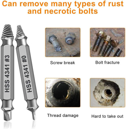 🔥LAST DAY 49% OFF - 🛠️ Stripped Broken Screw Remover, 🔩6 Counts Set Easy Out Bolt Extractor