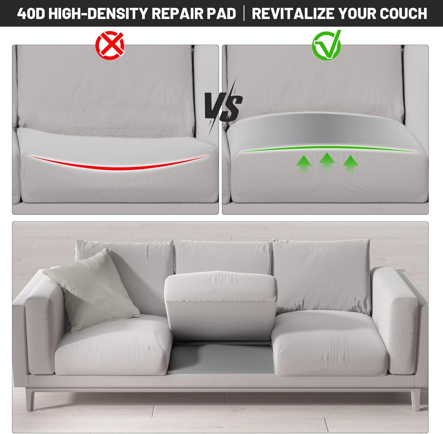 🔥Last Day 70% OFF - 🛋️Couch Cushion Support For Sagging Seat