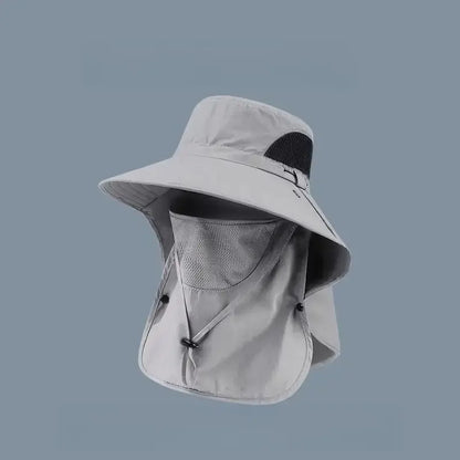 Wide Brim Sun Protection Hat with Removable Face&Neck Flap Cover for Men Women