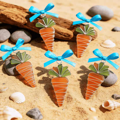 🐣🌊Easter Wire Wrapped Sea Glass Ornaments ✨Shaped by Nature & Crafted by Hand💝