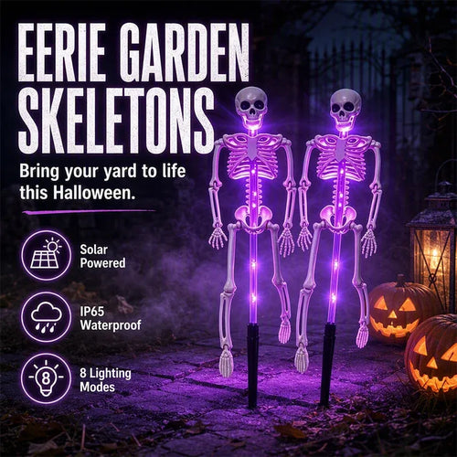 💀 Solar Skeleton Ground Stake Lights | Waterproof Outdoor Halloween Decor Lights