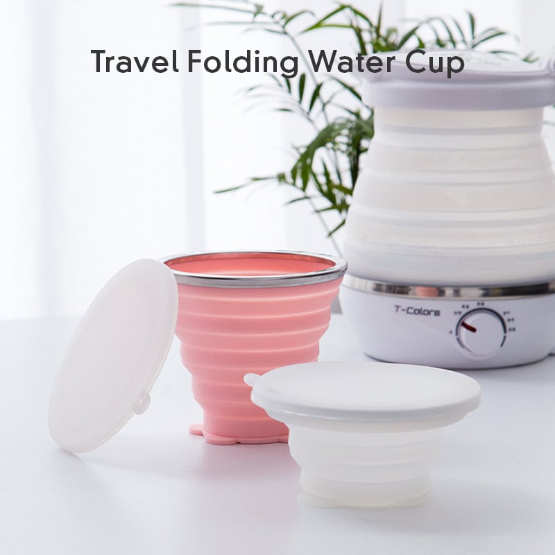 270ML Foldable Silicone Travel Cup - Anti-Slip Anti-Scald Camping Mug