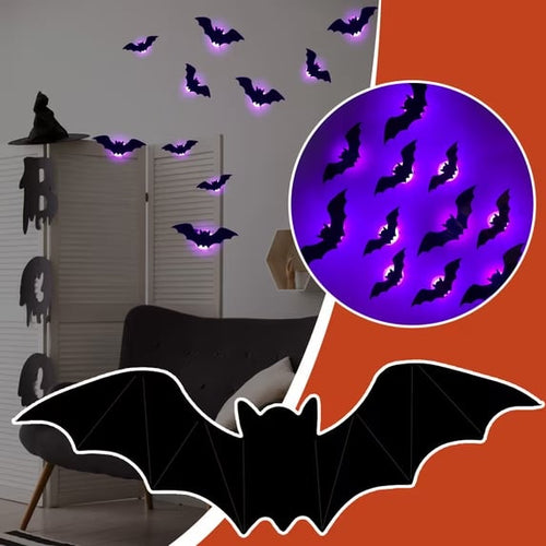 Halloween 3D Lighted LED Flashing Bats