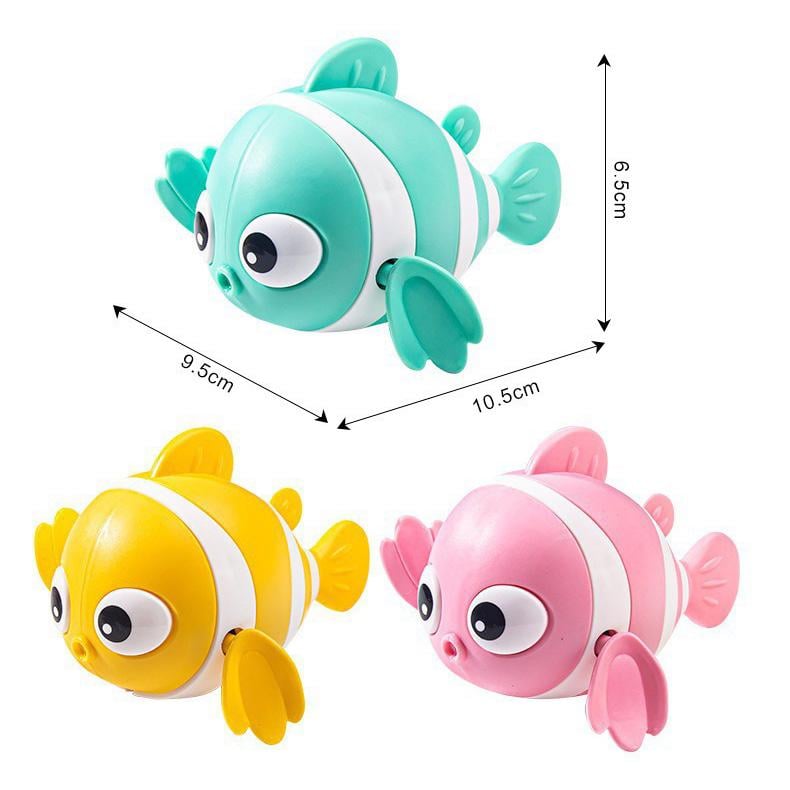 🐟🪸Baby bath clownfish wind-up toy for bathing, children's chain toy for water play