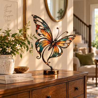 Flowing Metal Butterfly Sculpture