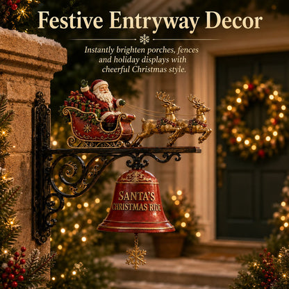 ✨🎅Santa Claus Sleigh with Reindeer & Decorative Christmas Bell
