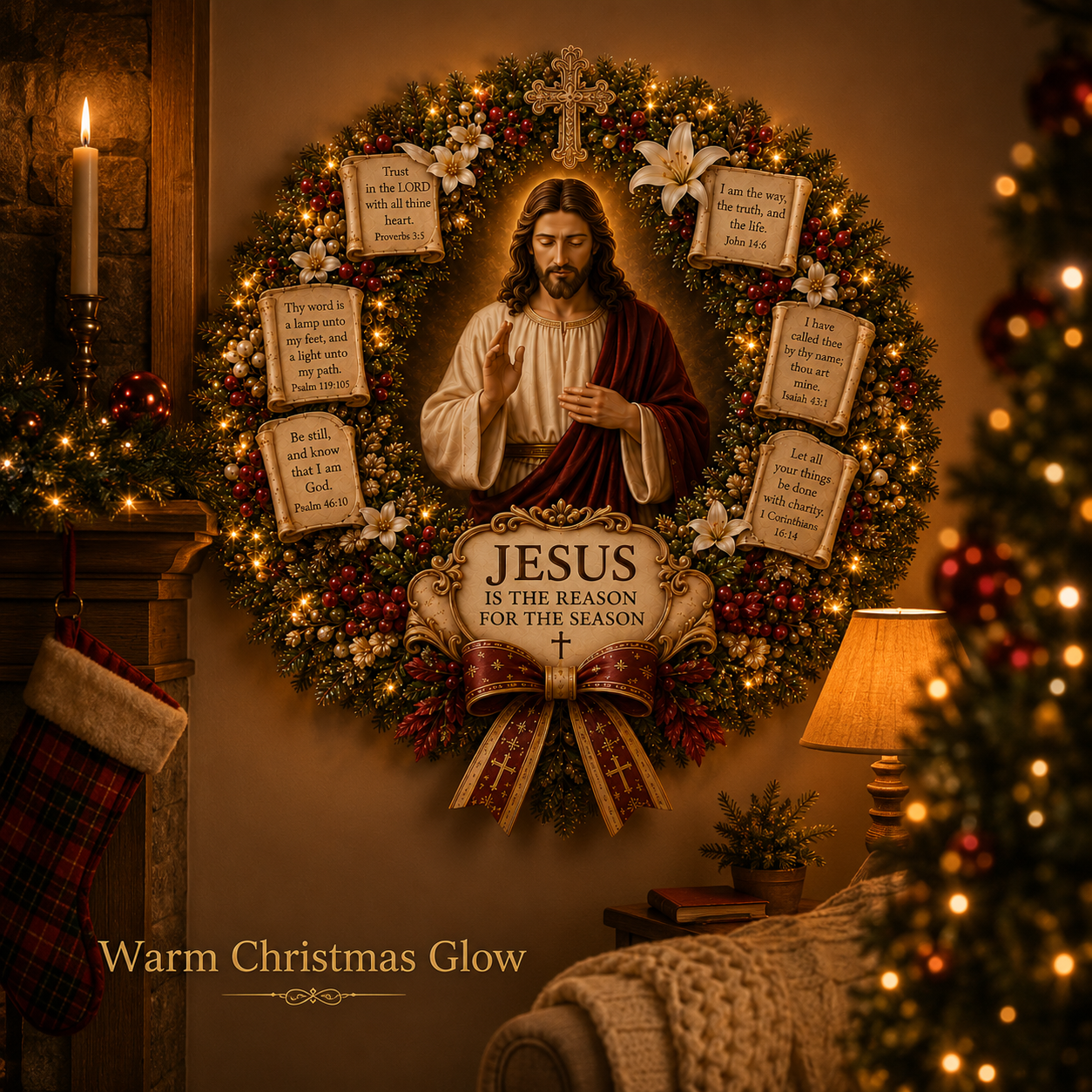 🔥Hot Sale 40% OFF✝️ Jesus Blessing Christmas Wreath
