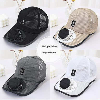 🔥Solar Rechargeable Peak Cap🧢-2026 New Ultralight Solar Fan Sun Hat 🌞