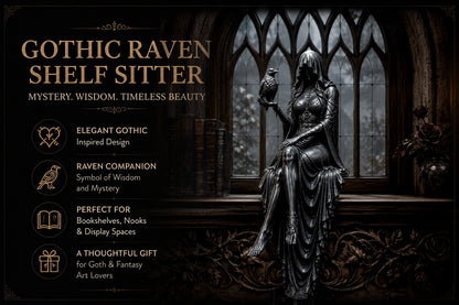 🔥Last Day 50% OFF 🖤 Gothic Raven Shelf Sitter Statue