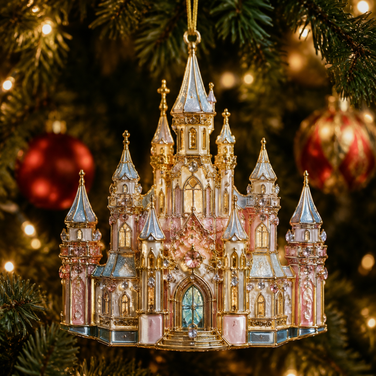 🔥Last 30pcs✨⏰ Limited anniversary edition✨49% OFF!🔥Crystal Castle Christmas Tree Ornament