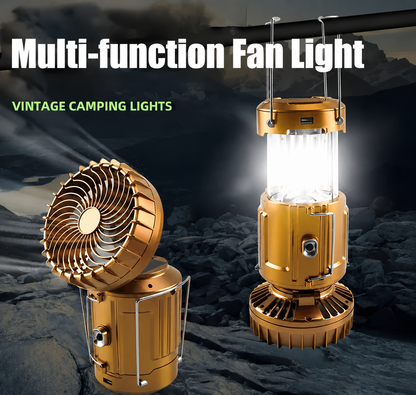 🔥3 in 1 Portable Solar Outdoor Led Camping Lantern with Fan