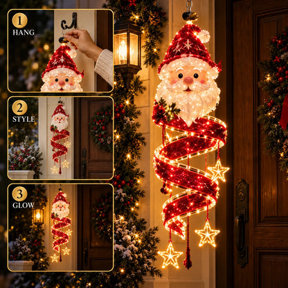 ⏳ Last Day 49% OFF – 🎄Christmas Magic Spiral™ Hanging LED Light Collection – 9 Festive Designs ✨ | Suspended Glowing Characters with Spiral Lights & Hanging Details for Porches, Windows, Entryways & Holiday Displays