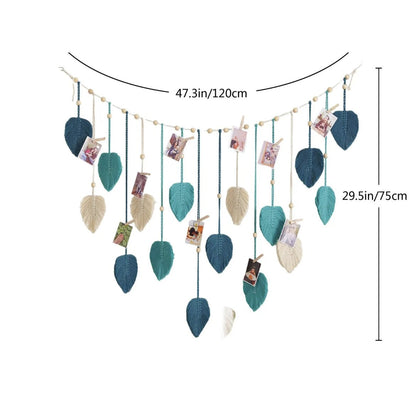 Bohemian macrame leaf wall hanging