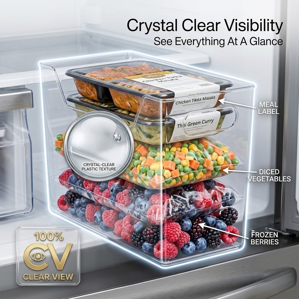 Crystal Clear Freezer Storage Bins